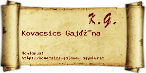 Kovacsics Gajána névjegykártya